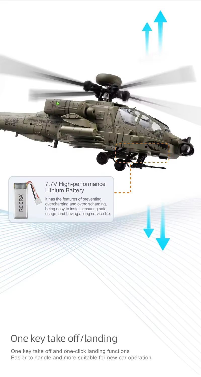 Rc Era Ah 64d Apache Helicopte - Rc Helicopter Single Rotor 评论和价格
